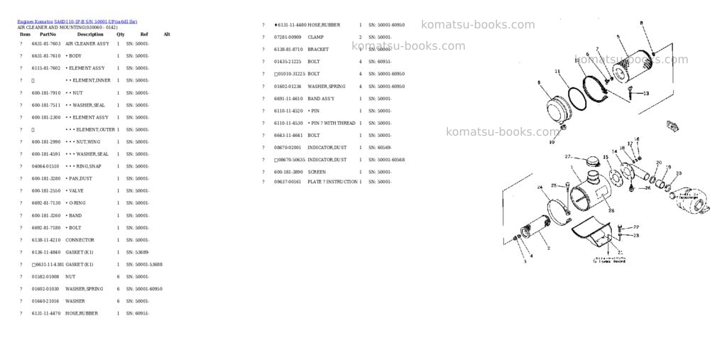 Komatsu SA6D110-1P-B S/N 50001-UP Parts catalog cover Page 5