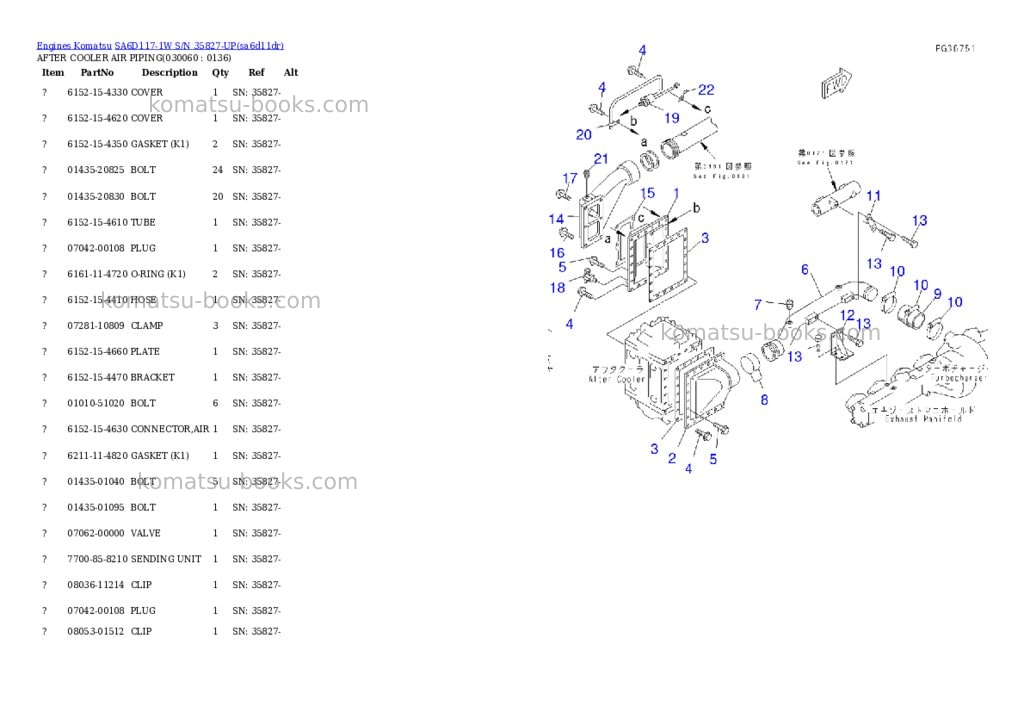 Komatsu sa6d117-1w s/n 35827-up Parts catalog cover Page 5 Komatsu sa6d117-1w s/n 35827-up Parts catalog cover Page 5