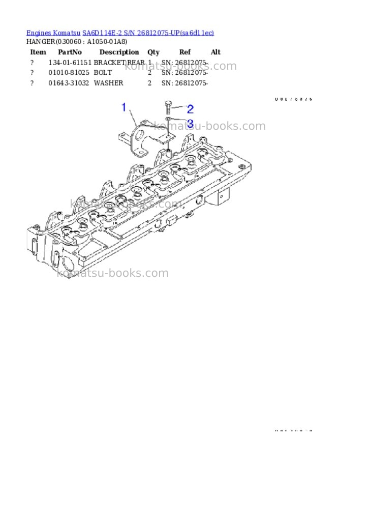 Komatsu sa6d114e-2 s/n 26812075-up Parts catalog cover Page 5 Komatsu sa6d114e-2 s/n 26812075-up Parts catalog cover Page 5