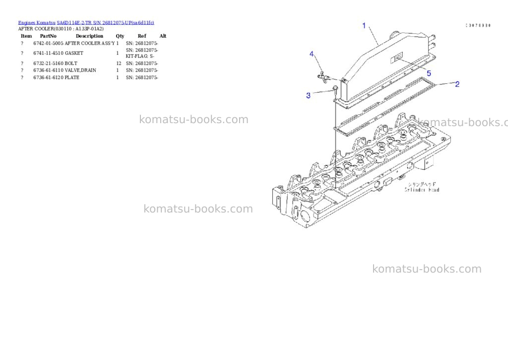 Komatsu sa6d114e-2-tr s/n 26812075-up Parts catalog cover Page 10