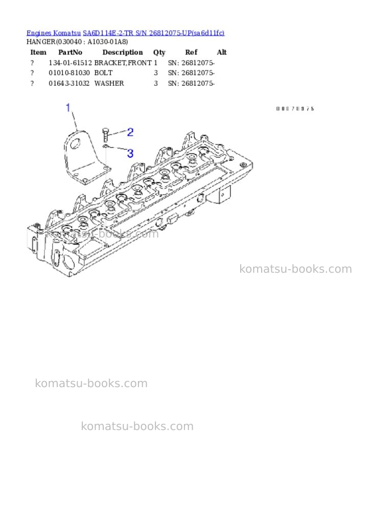 Komatsu sa6d114e-2-tr s/n 26812075-up Parts catalog cover Page 3