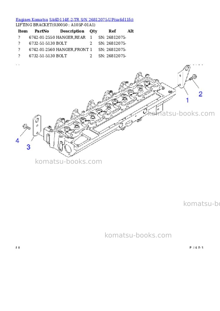 Komatsu sa6d114e-2-tr s/n 26812075-up Parts catalog cover Page 4