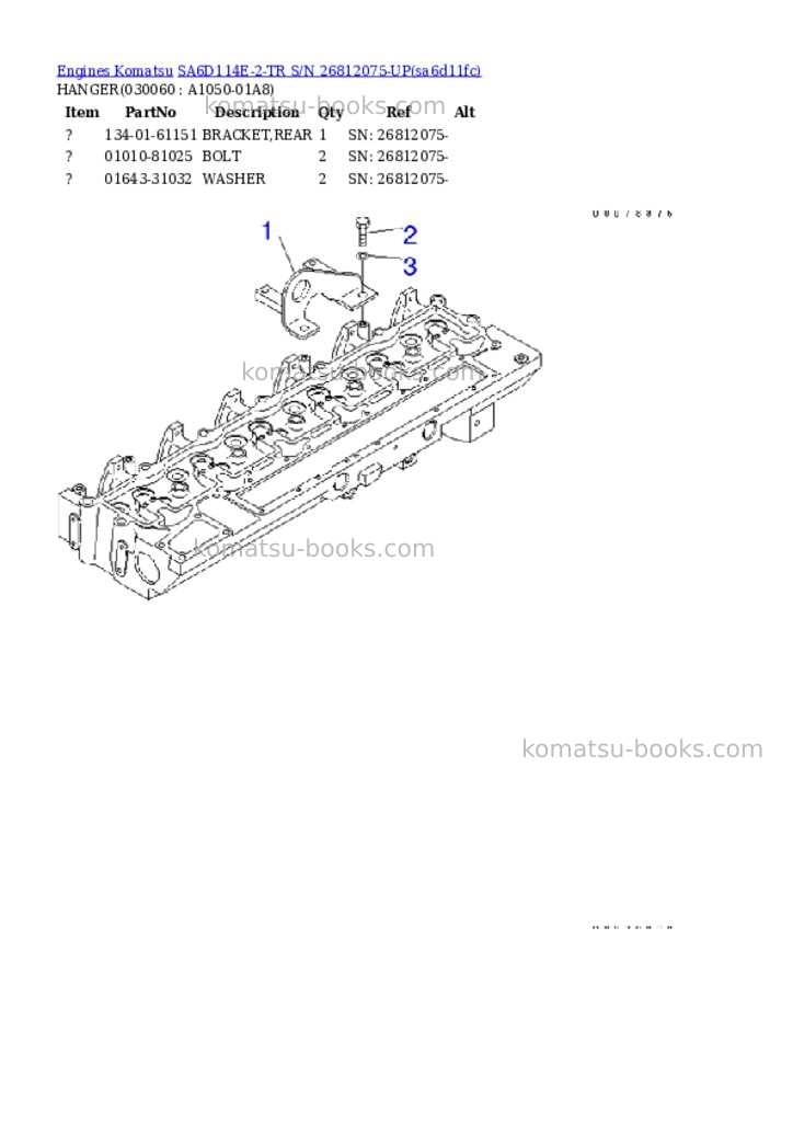 Komatsu sa6d114e-2-tr s/n 26812075-up Parts catalog cover Page 5