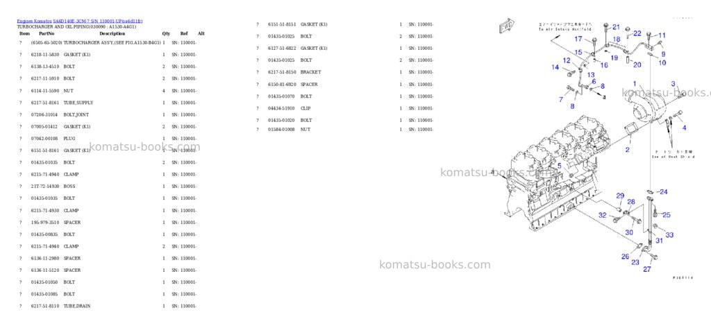 Komatsu sa6d140e-3cm-7 s/n 110001-up Parts catalog cover Page 8
