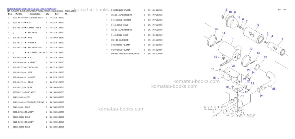 Komatsu sa6d108-1c-7s s/n 10001-up Parts catalog cover Page 6