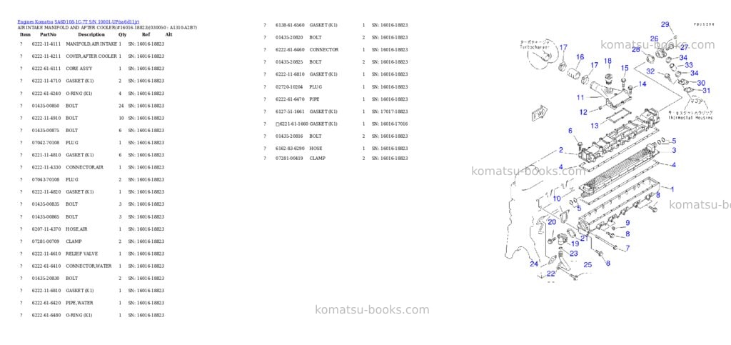 Komatsu sa6d108-1c-7t s/n 10001-up Parts catalog cover Page 4