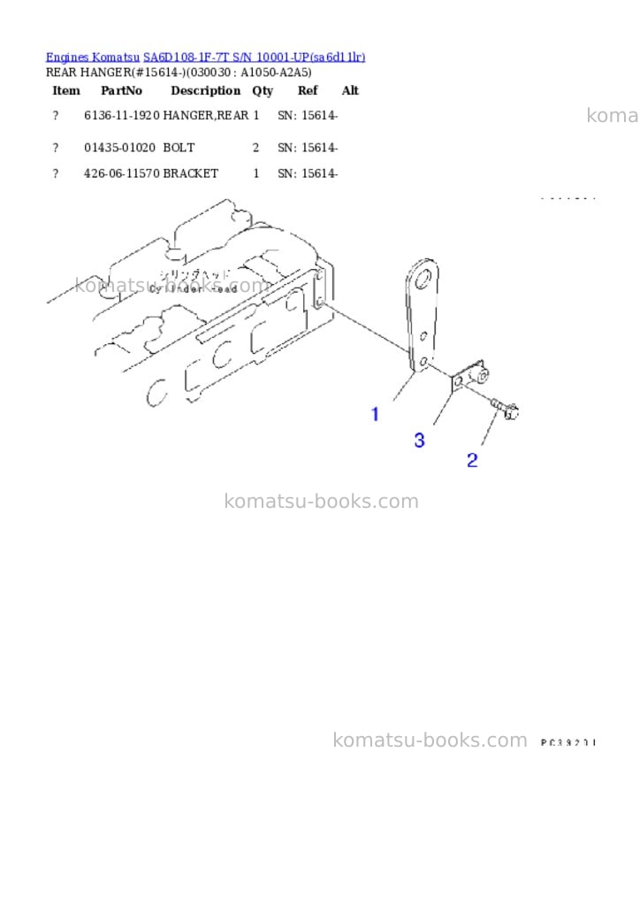 Komatsu sa6d108-1f-7t s/n 10001-up Parts catalog cover Page 2 Komatsu sa6d108-1f-7t s/n 10001-up Parts catalog cover Page 2