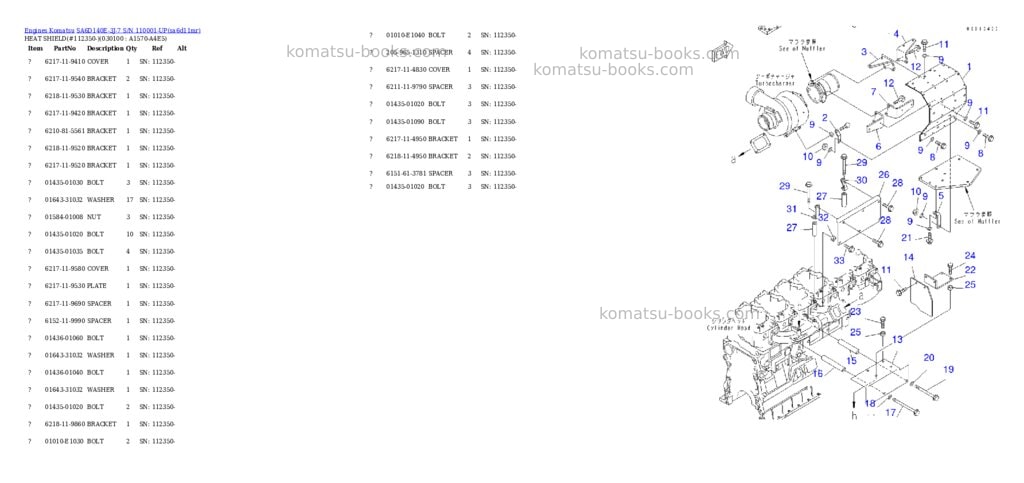 Komatsu SA6D140E-3J-7 S/N 110001-UP Parts catalog cover Page 9