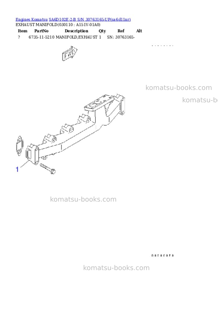 Komatsu SA6D102E-2-B S/N 30763165-UP Parts catalog cover Page 10 Komatsu SA6D102E-2-B S/N 30763165-UP Parts catalog cover Page 10