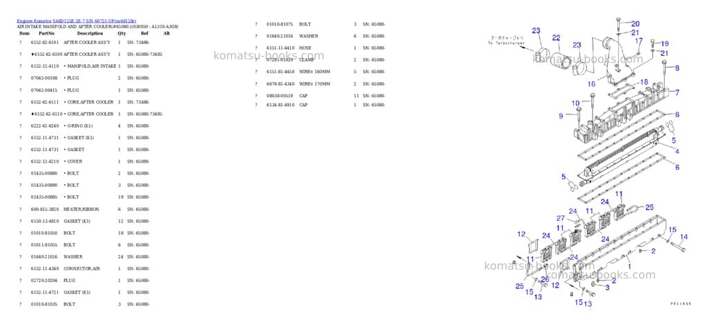 Komatsu sa6d125e-2e-7 s/n 60721-up Parts catalog cover Page 3 Komatsu sa6d125e-2e-7 s/n 60721-up Parts catalog cover Page 3