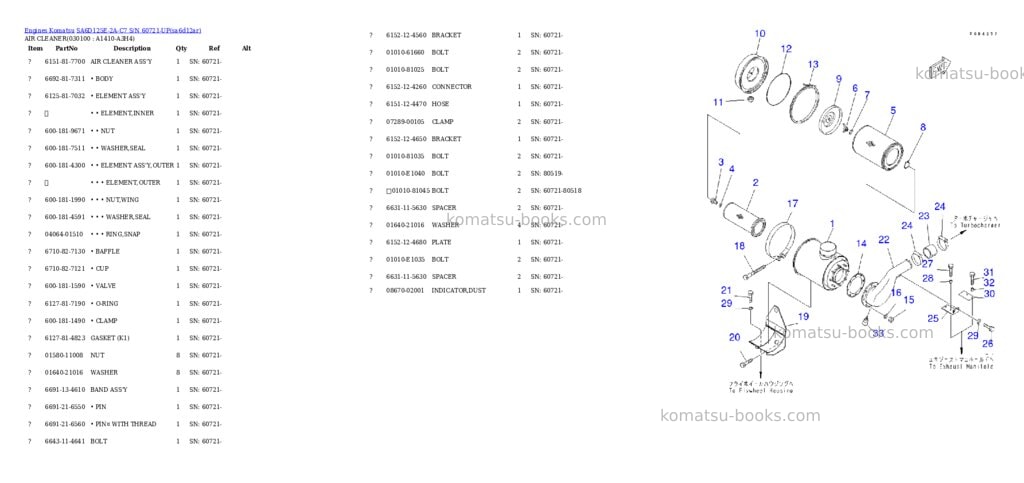 Komatsu SA6D125E-2A-C7 S/N 60721-UP Parts catalog cover Page 6 Komatsu SA6D125E-2A-C7 S/N 60721-UP Parts catalog cover Page 6