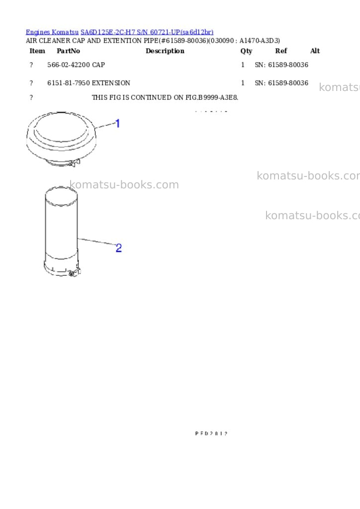 Komatsu sa6d125e-2c-h7 s/n 60721-up Parts catalog cover Page 7 Komatsu sa6d125e-2c-h7 s/n 60721-up Parts catalog cover Page 7