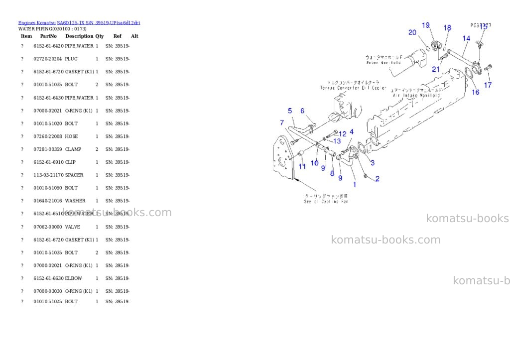 Komatsu sa6d125-1x s/n 39519-up Parts catalog cover Page 9
