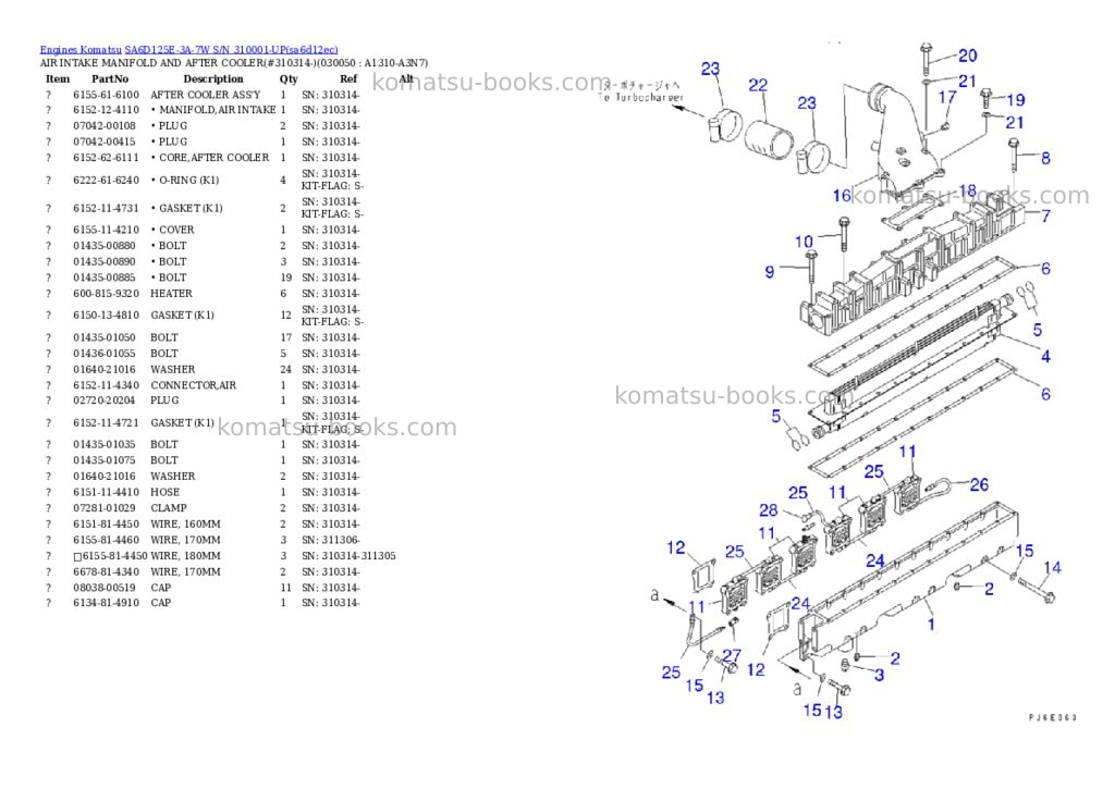 Komatsu sa6d125e-3a-7w s/n 310001-up Parts catalog cover Page 4 Komatsu sa6d125e-3a-7w s/n 310001-up Parts catalog cover Page 4