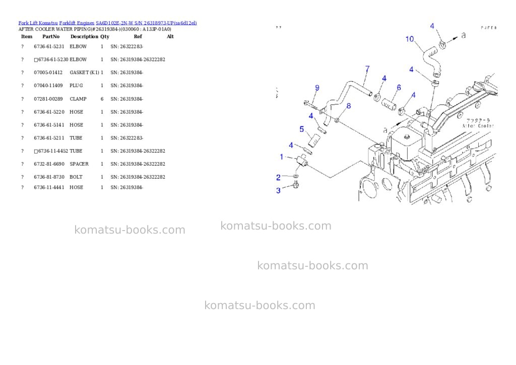Komatsu sa6d102e-2n-w s/n 26318973-up Parts catalog cover Page 5