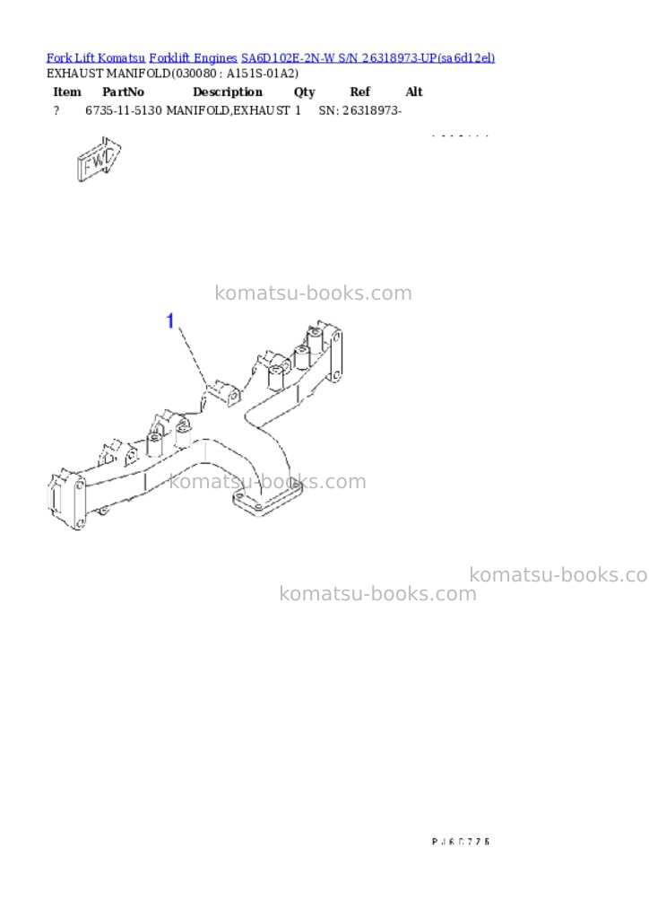 Komatsu sa6d102e-2n-w s/n 26318973-up Parts catalog cover Page 7
