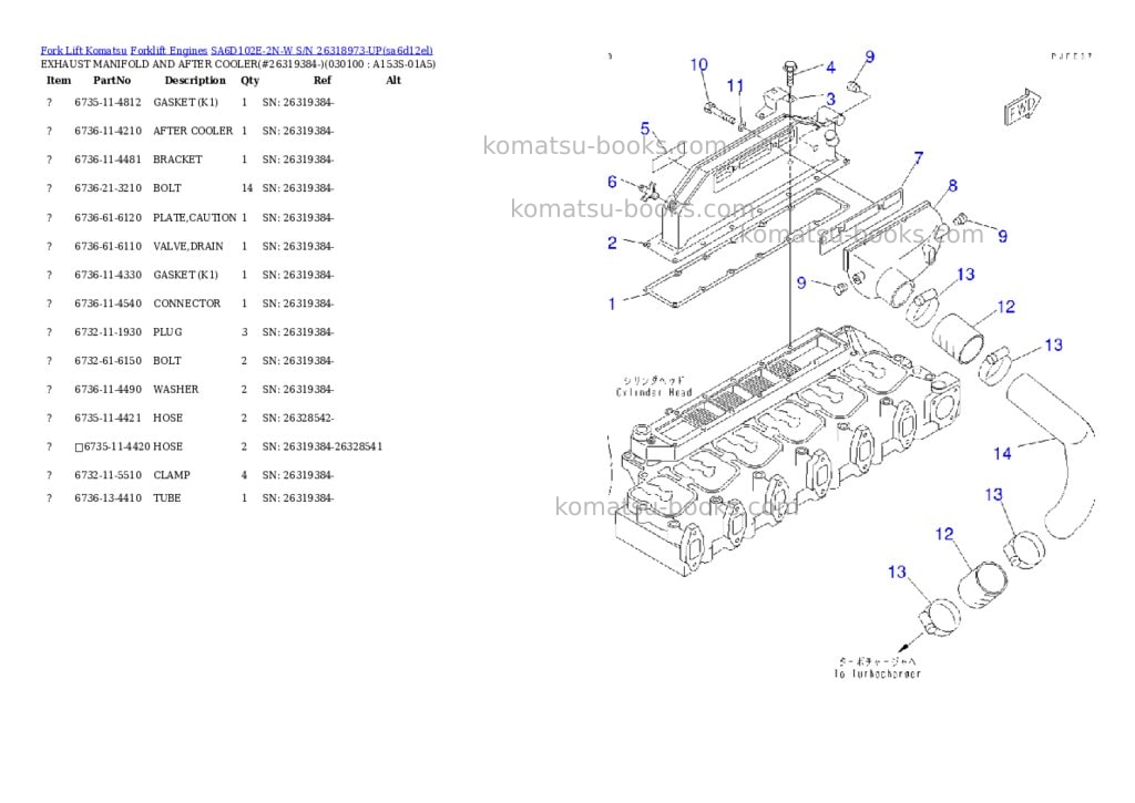 Komatsu sa6d102e-2n-w s/n 26318973-up Parts catalog cover Page 9