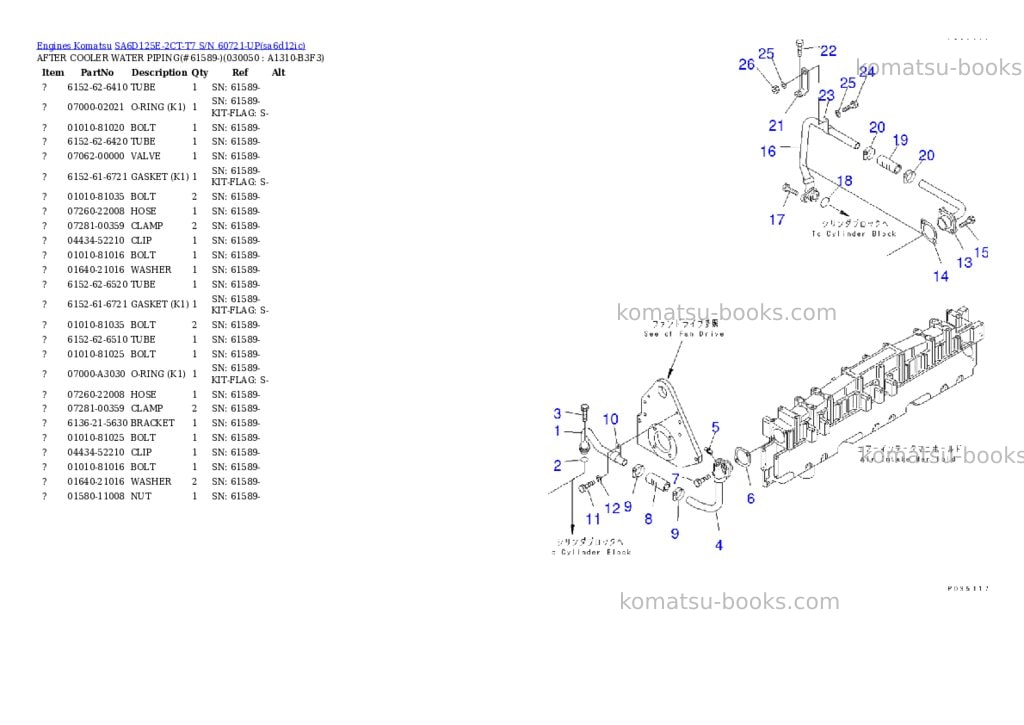 Komatsu sa6d125e-2ct-t7 s/n 60721-up Parts catalog cover Page 4