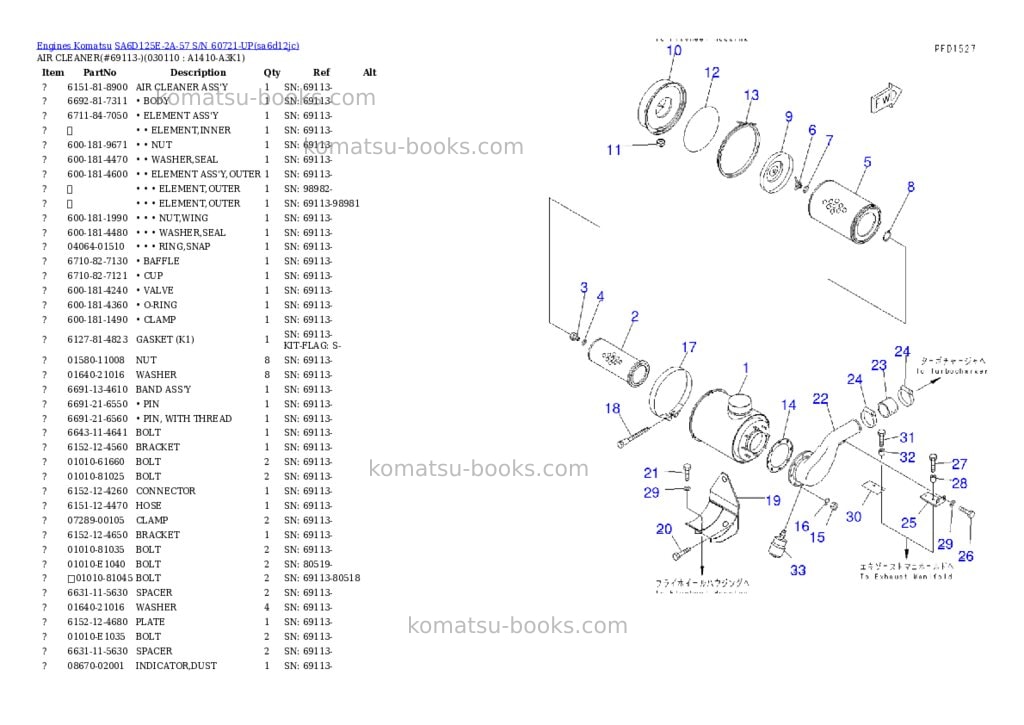 Komatsu sa6d125e-2a-57 s/n 60721-up Parts catalog cover Page 10 Komatsu sa6d125e-2a-57 s/n 60721-up Parts catalog cover Page 10