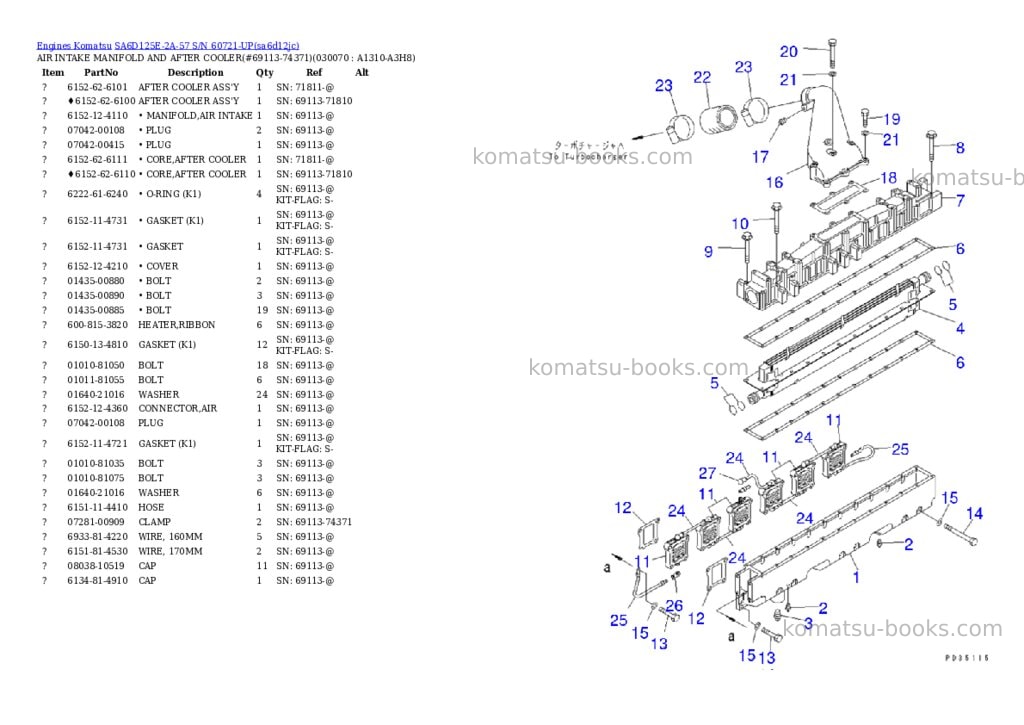 Komatsu sa6d125e-2a-57 s/n 60721-up Parts catalog cover Page 6 Komatsu sa6d125e-2a-57 s/n 60721-up Parts catalog cover Page 6