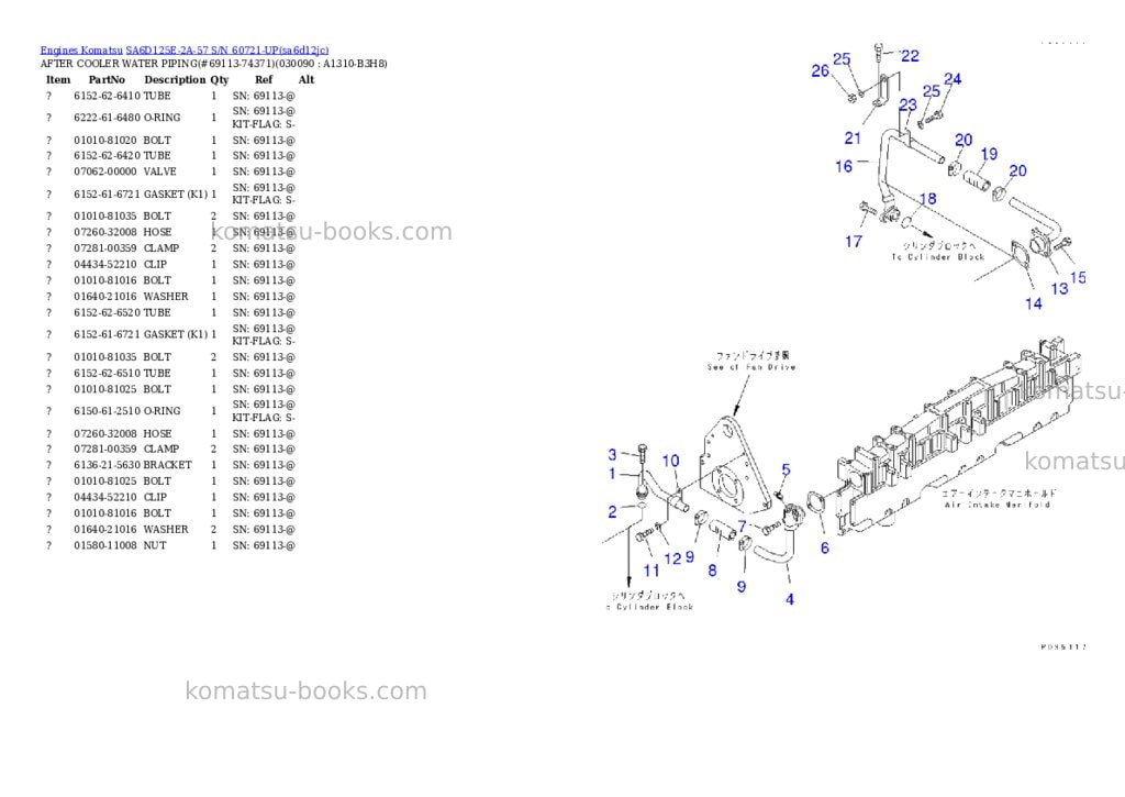 Komatsu sa6d125e-2a-57 s/n 60721-up Parts catalog cover Page 8 Komatsu sa6d125e-2a-57 s/n 60721-up Parts catalog cover Page 8