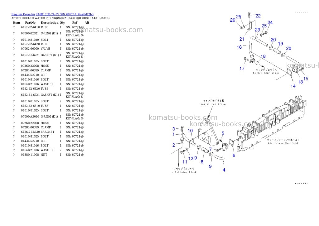 Komatsu SA6D125E-2A-C7 S/N 60721-UP Parts catalog cover Page 7 Komatsu SA6D125E-2A-C7 S/N 60721-UP Parts catalog cover Page 7