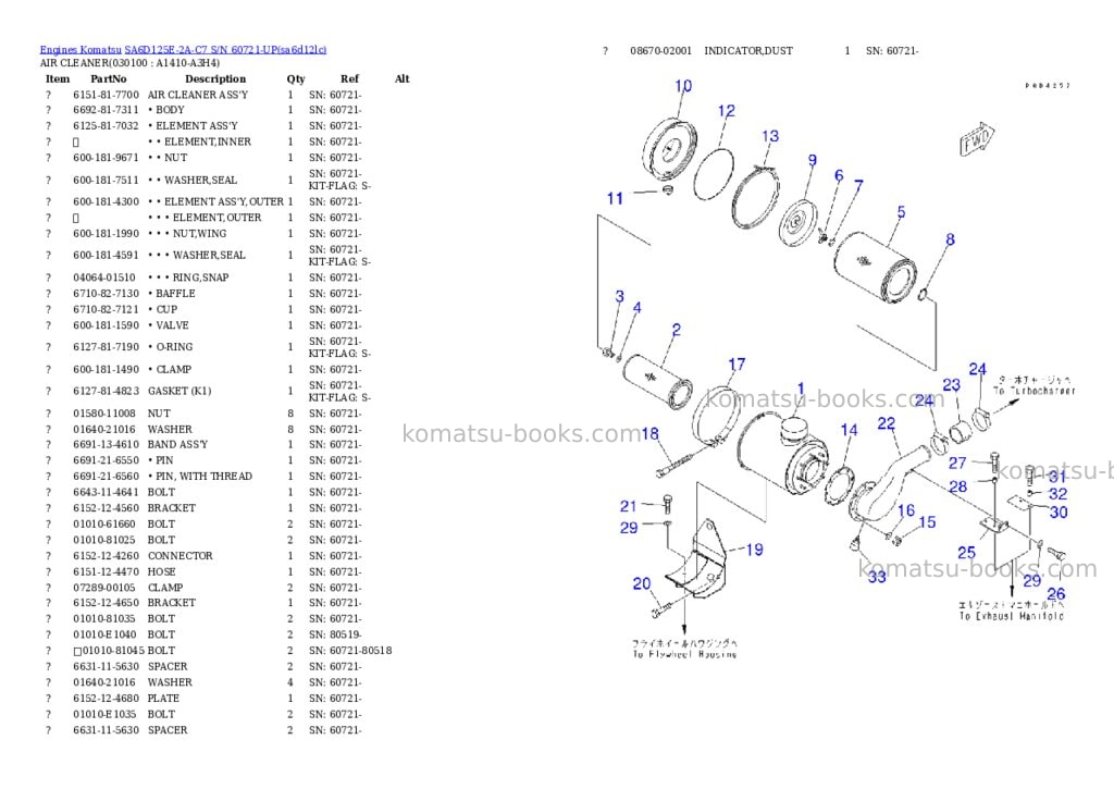 Komatsu SA6D125E-2A-C7 S/N 60721-UP Parts catalog cover Page 9 Komatsu SA6D125E-2A-C7 S/N 60721-UP Parts catalog cover Page 9