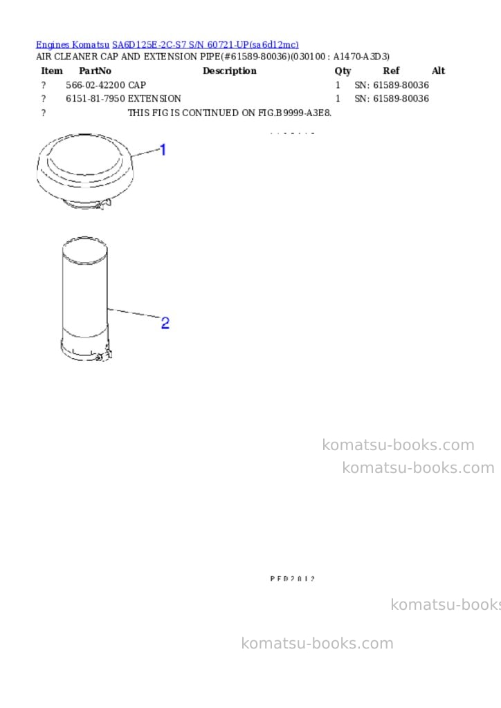 Komatsu sa6d125e-2c-s7 s/n 60721-up Parts catalog cover Page 9 Komatsu sa6d125e-2c-s7 s/n 60721-up Parts catalog cover Page 9