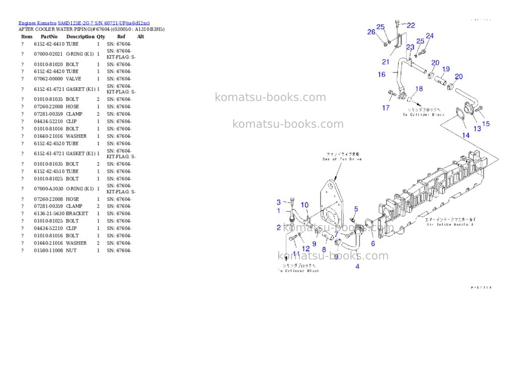 Komatsu sa6d125e-2g-7 s/n 60721-up Parts catalog cover Page 4 Komatsu sa6d125e-2g-7 s/n 60721-up Parts catalog cover Page 4