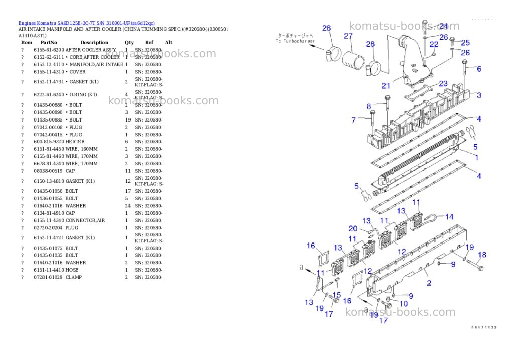 Komatsu sa6d125e-3c-7t s/n 310001-up Parts catalog cover Page 4