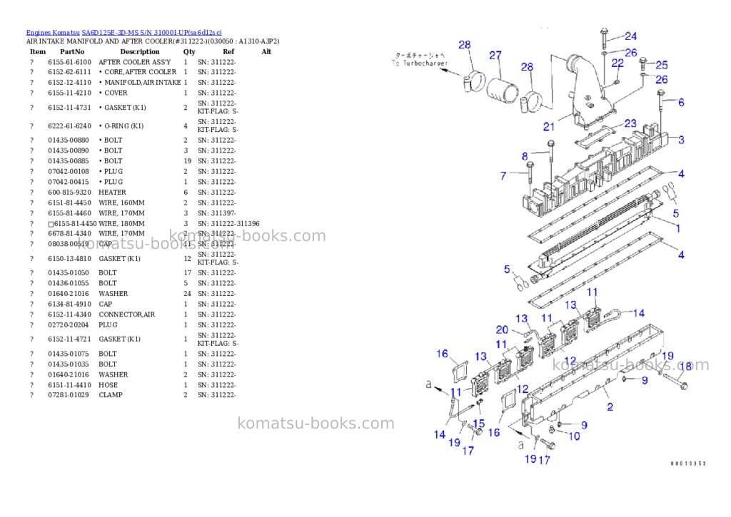 Komatsu sa6d125e-3d-ms s/n 310001-up Parts catalog cover Page 4