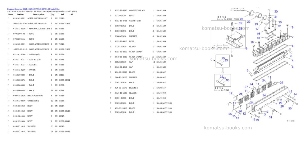 Komatsu sa6d125e-2c-t7 s/n 60721-up Parts catalog cover Page 2