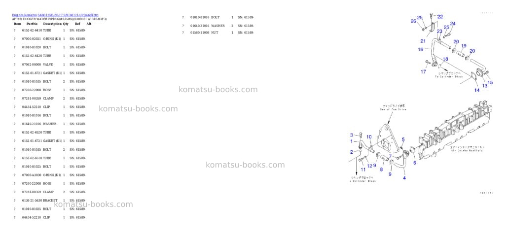 Komatsu sa6d125e-2c-t7 s/n 60721-up Parts catalog cover Page 3