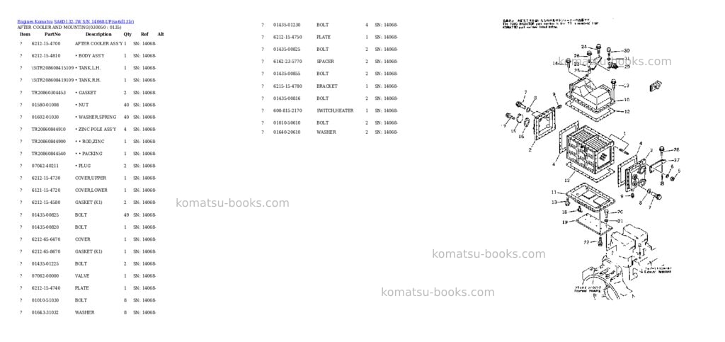 Komatsu sa6d132-1w s/n 14068-up Parts catalog cover Page 4