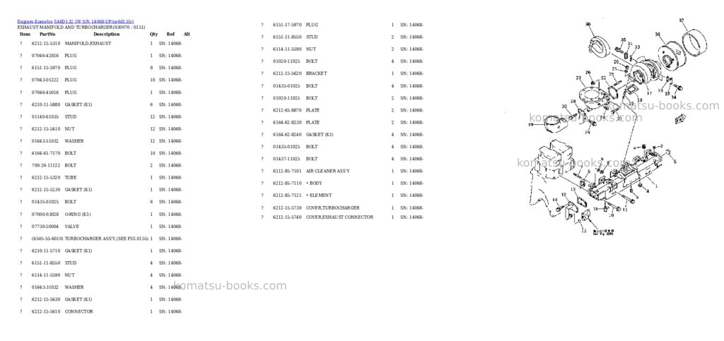 Komatsu sa6d132-1w s/n 14068-up Parts catalog cover Page 6
