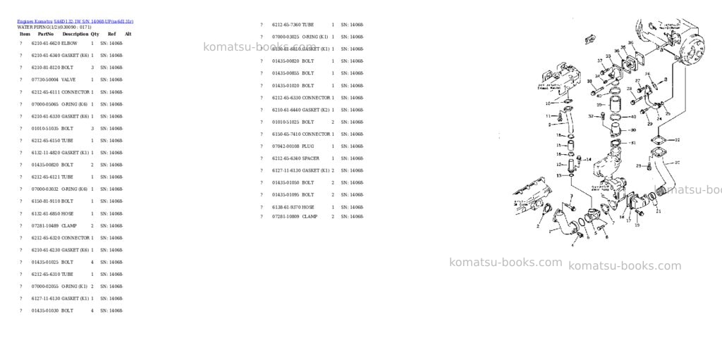 Komatsu sa6d132-1w s/n 14068-up Parts catalog cover Page 8
