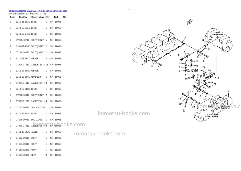 Komatsu sa6d132-1w s/n 14068-up Parts catalog cover Page 9