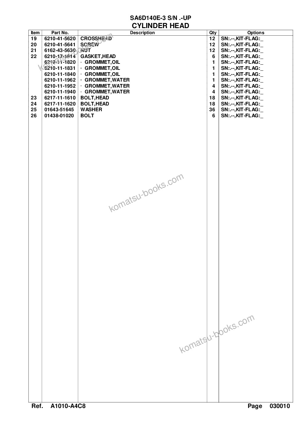Komatsu sa6d140e-3 s/n .-up Parts catalog cover Page 5