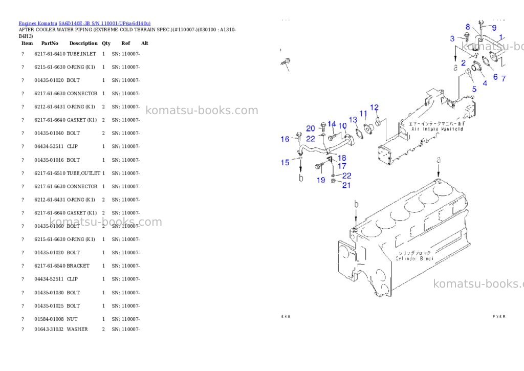 Komatsu sa6d140e-3b s/n 110001-up Parts catalog cover Page 9 Komatsu sa6d140e-3b s/n 110001-up Parts catalog cover Page 9