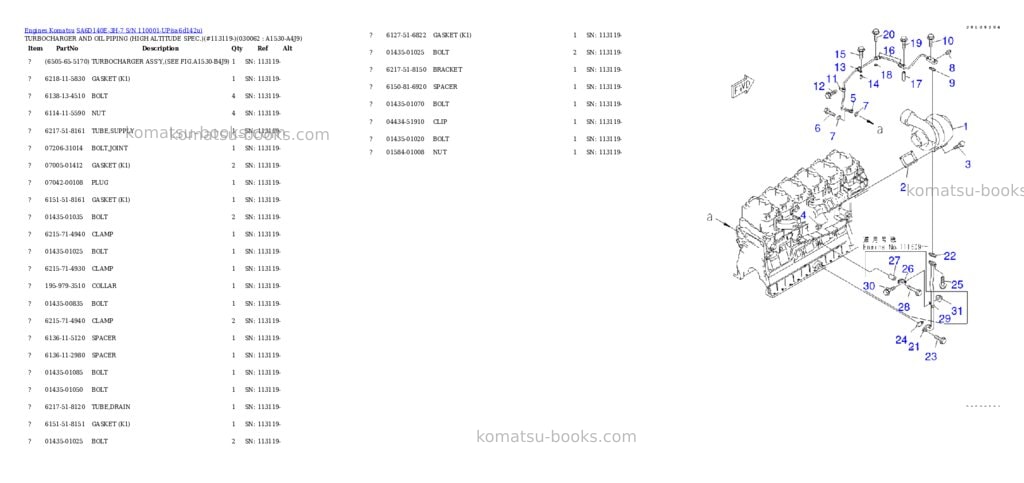 Komatsu sa6d140e-3h-7 s/n 110001-up Parts catalog cover Page 7 Komatsu sa6d140e-3h-7 s/n 110001-up Parts catalog cover Page 7