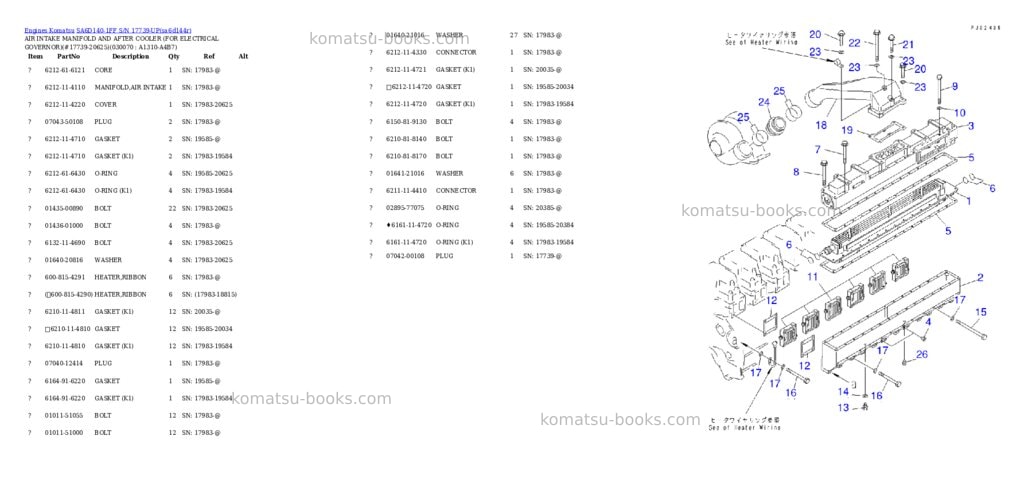 Komatsu sa6d140-1ff s/n 17739-up Parts catalog cover Page 6 Komatsu sa6d140-1ff s/n 17739-up Parts catalog cover Page 6