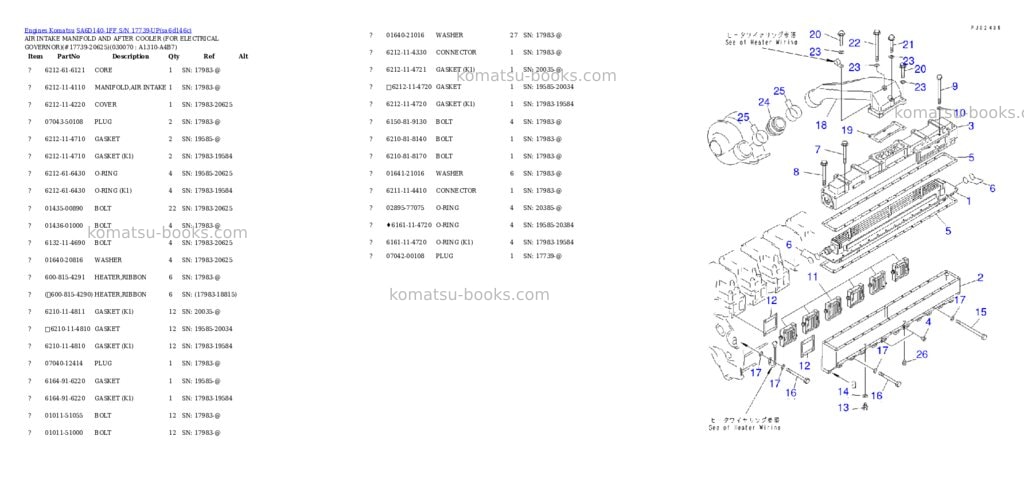 Komatsu SA6D140-1FF S/N 17739-UP Parts catalog cover Page 6 Komatsu SA6D140-1FF S/N 17739-UP Parts catalog cover Page 6