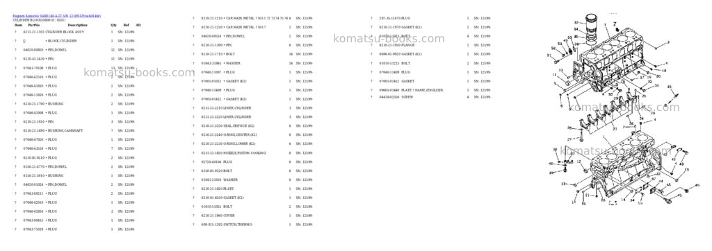 Komatsu sa6d140-a-1t s/n 12599-up Parts catalog cover Page 7
