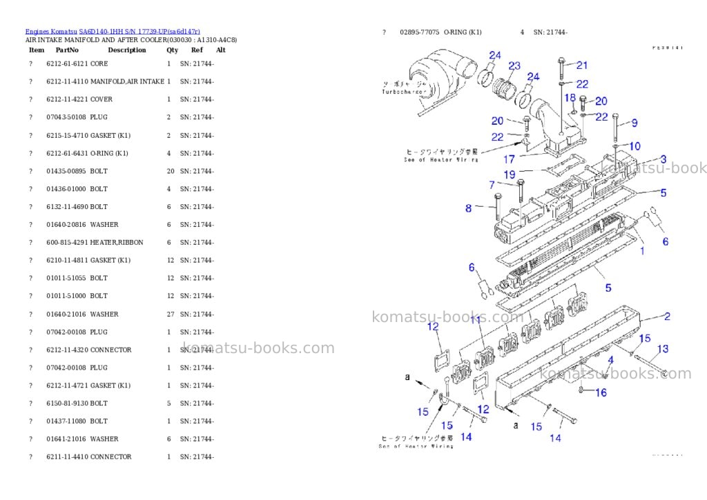 Komatsu sa6d140-1hh s/n 17739-up Parts catalog cover Page 2 Komatsu sa6d140-1hh s/n 17739-up Parts catalog cover Page 2