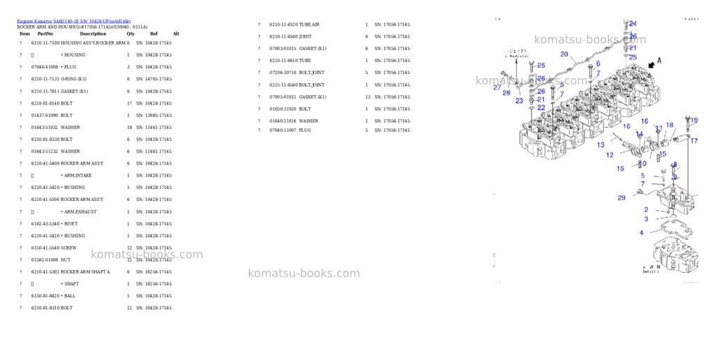 Komatsu sa6d140-1e s/n 10428-up Parts catalog cover Page 3 Komatsu sa6d140-1e s/n 10428-up Parts catalog cover Page 3