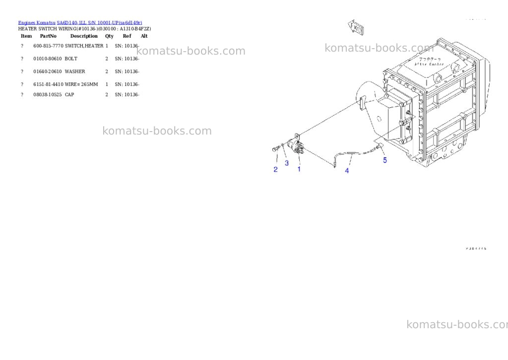 Komatsu sa6d140-1ll s/n 10001-up Parts catalog cover Page 8 Komatsu sa6d140-1ll s/n 10001-up Parts catalog cover Page 8