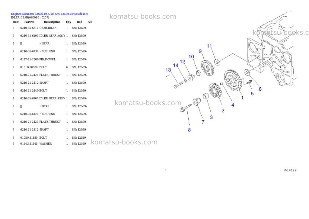 Komatsu sa6d140-a-1u s/n 12599-up Parts catalog cover Page 10 Komatsu sa6d140-a-1u s/n 12599-up Parts catalog cover Page 10