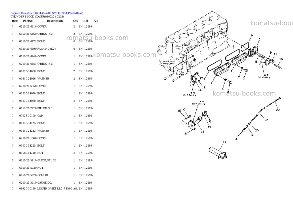 Komatsu sa6d140-a-1u s/n 12599-up Parts catalog cover Page 8 Komatsu sa6d140-a-1u s/n 12599-up Parts catalog cover Page 8