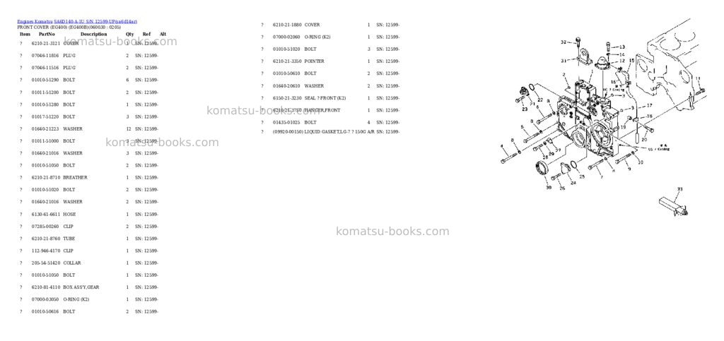 Komatsu sa6d140-a-1u s/n 12599-up Parts catalog cover Page 9 Komatsu sa6d140-a-1u s/n 12599-up Parts catalog cover Page 9