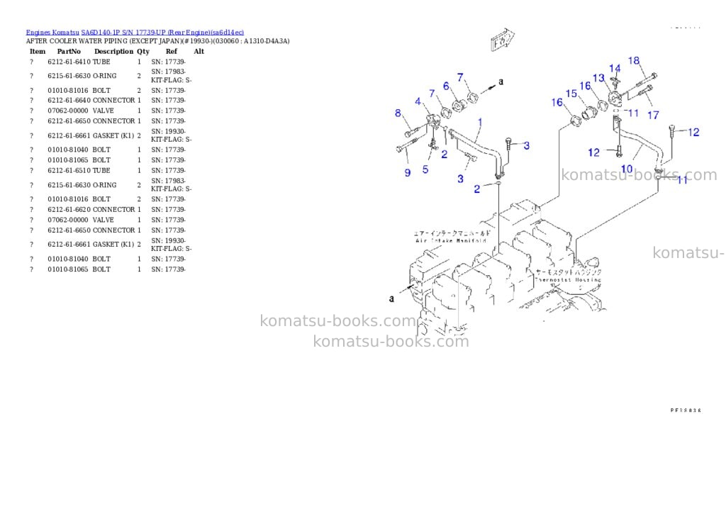 Komatsu SA6D140-1P S/N 17739-UP (Rear Engine) Parts catalog cover Page 5 Komatsu SA6D140-1P S/N 17739-UP (Rear Engine) Parts catalog cover Page 5